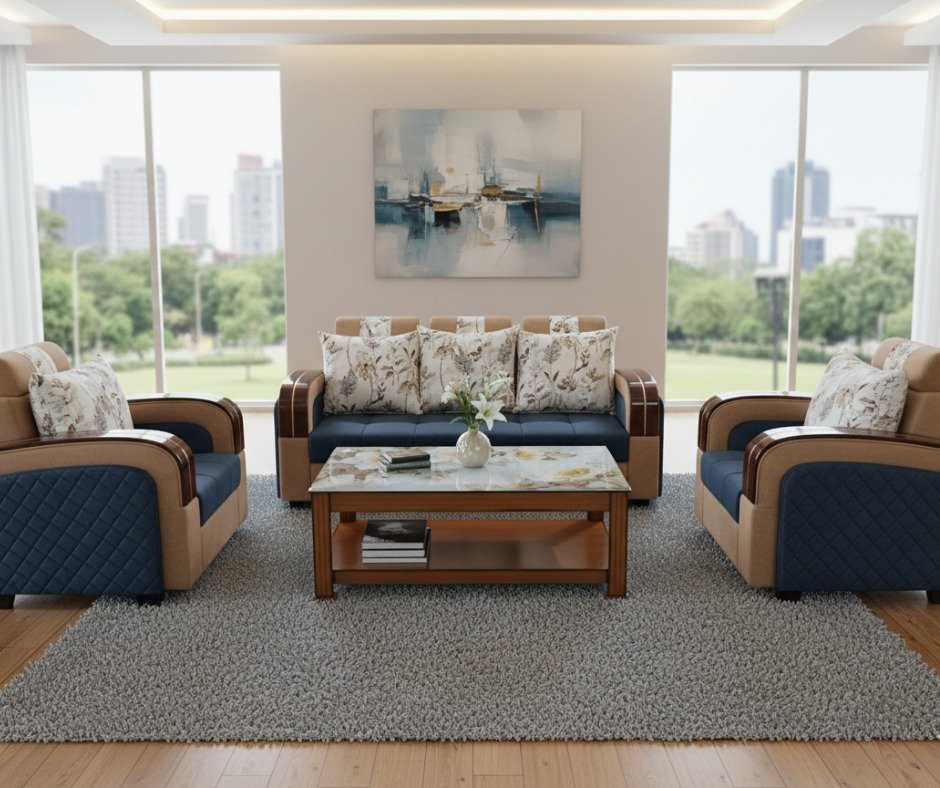 Contoured Living Room Suite